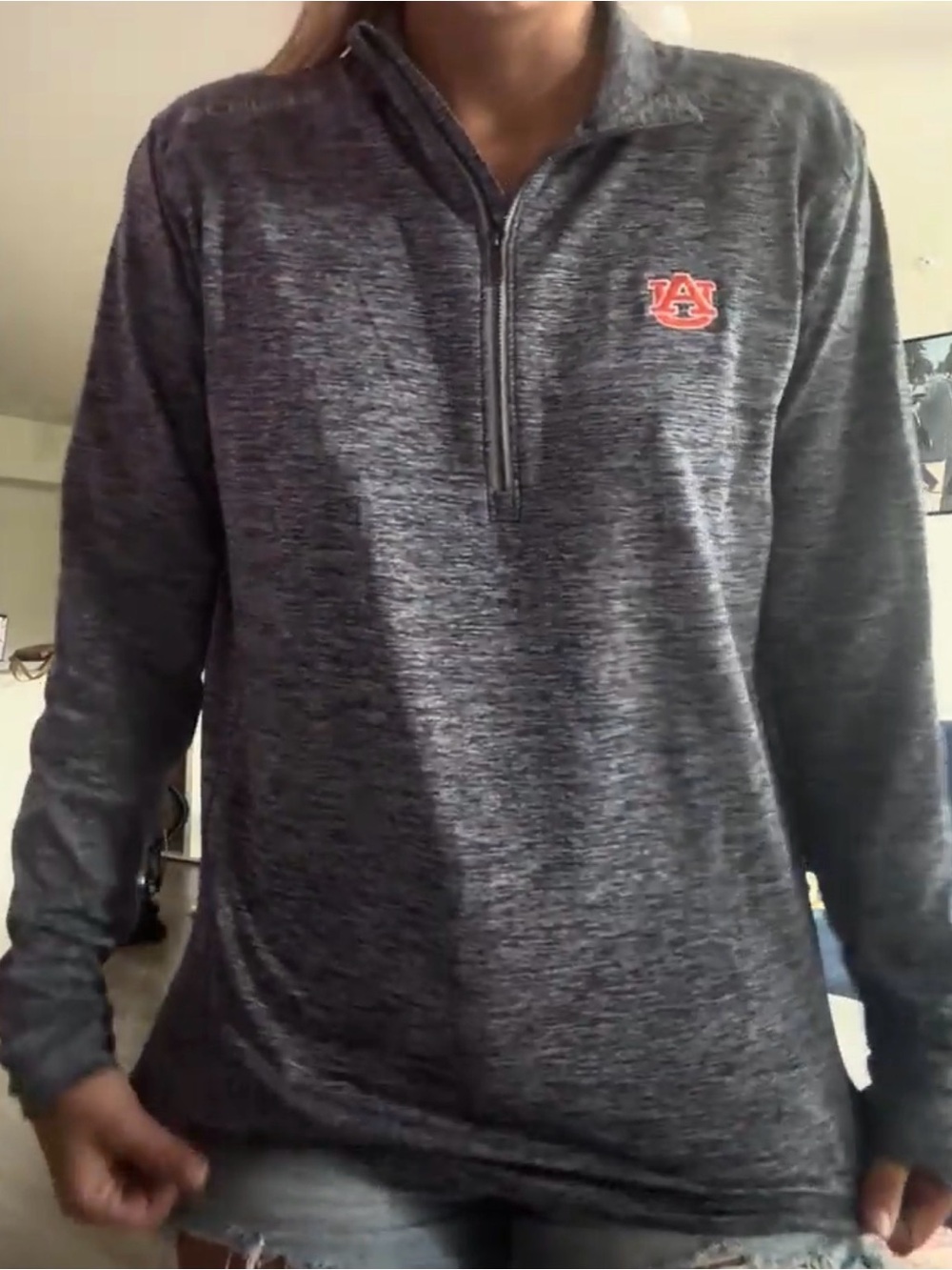 ABURN Uni- Men's Heathered Gray Quarter-Zip Pullover